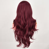 Xpoko Temperament Wine Red Mixed With White Curly Hair For Women Long Curly Hair For Daily Role-Playing Parties Heat-Resistant Wigs