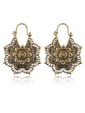 Xpoko Vintage Hollow Alloy Flower Earring Accessories