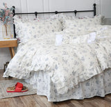 Xpoko  -  Romantic elegant flower plaid bedding set,twin full queen king cute cotton double home textile bedspread pillow case quilt cover