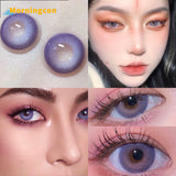 Xpoko laser Purple Myopia Prescription Soft Colored Contact Lenses For Eyes Small Beauty Pupil Make Up Natural Yearly