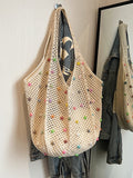 Xpoko Beads Hollow Bags Accessories Woven Handbag