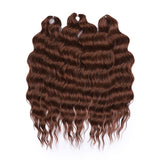 Xpoko Synthetic 24 Inch Anna Hair Loose Deep Wave Braiding Hair Extensions Water Wave Braid Hair Brown Pink Twist Crochet Curly Hair