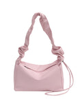 Xpoko Pleated Solid Color Zipper Handbags