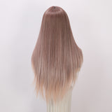 Xpoko High Quality Light Pink Synthetic Wig Long Hair Straight Hair Natural Wig Women's Role-Playing Lolita Daily Heat-Resistant Wig