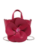 Xpoko Flower Shape Pleated Split-Joint Bags Crossbody Bags Handbags Tote Bags