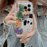 Xpoko Transparent Sweetheart Dinosaur Phone Case