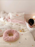 Xpoko Donut Soft Lambswool Warm Bed Four Piece Sheet Set