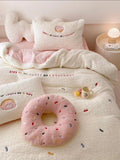 Xpoko Donut Soft Lambswool Warm Bed Four Piece Sheet Set