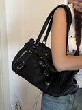 Xpoko Women Fashion Handbags Mujer Gothic Black Shoulder Bags Female Satchel Large Capacity Pink Handbag Purse Bag Bolsa Feminina Yk2