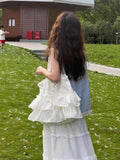 Xpoko Simple Western Sle Skirt Bag 2025 Summer New  Sle Ruffles Large Capaci Satchel Shoulder Bag Canvas Bag