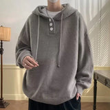 Xpoko Korean style hooded sweater men spring and autumn retro lazy jacket casual loose oversize hooded sweater men clothing y2k tops