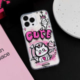 Xpoko Kawaii Graffiti Little Ghost Cat Phone Case