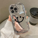 Xpoko Kawaii Smiley Silver Phone Case