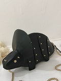 Xpoko Animal Shape Chains Rivet Zipper Crossbody Bags