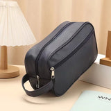 Xpoko back to school Men Waterproof Travel Toiletries Storage Bag PVC Lychee Pattern Cosmetic Bag Portable Makeup Organiser Male Zipper Handbags