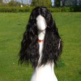 Xpoko Daily Handmade Lace Wig Black Natural Fluffy Lolita Long Hair Synthetic Fiber Party Curly Hair