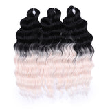 Xpoko Synthetic 24 Inch Anna Hair Loose Deep Wave Braiding Hair Extensions Water Wave Braid Hair Brown Pink Twist Crochet Curly Hair