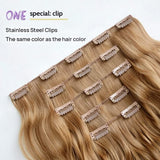 Xpoko Clip in Hair Extensions StrRid Black Hair Extension Wavy 18" Synthetic Thick Blonde Clips on Hair Piece for Women 5PCS Curly