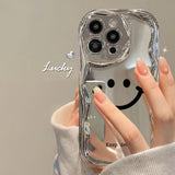 Xpoko Kawaii Smiley Silver Phone Case