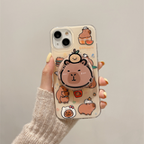 Xpoko Kawaii Cartoon Capybara Magnetic Stand Phone Case