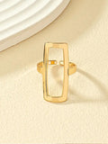 Xpoko Adjustable Geometric Hollow Rings Accessories