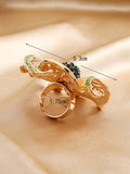 Xpoko Adjustable Flower Shape Hollow Rhinestone Rings Accessories