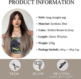 Xpoko Blonde Wig Body Wave Wavy Synthetic Wig with Bangs Natural Looking Wig Long Layered Wigs for Woman 26 inches Cosplay Party for Daily Use