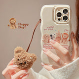 Xpoko Cute Bear Plush Pendant Phone Case