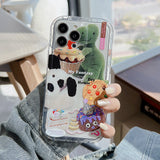 Xpoko Transparent Sweetheart Dinosaur Phone Case