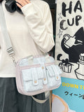 Xpoko South Korea Trendy  Sle Button Pocket Bag Female 2025 New Arrival Multi-Pocket Large Capaci Shoulder Crossbody Tote Bag