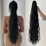 Xpoko Synthetic  32”Claw Ponytail Extension Straight Hair Water Wave Clip In Hair Extensions Soft Natural Multi-Gift Preference