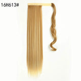 Xpoko 22Inch Straight Ponytail Hair Synthetic Extensions Heat Resistant Hair Wrap Around Pony Hairpiece for Women Daily Use