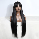 Xpoko Synthetic Cosplay Wig With Bangs Long Straight Wig Ombre Blond Colored Wig Wig For Women Wig For Black Women Synthetic Wig