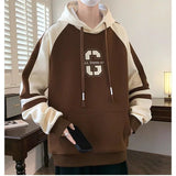 Xpoko Teenagers spring utumn, autumn and winter velvet sweatshirts for boys handsome and big children hooded versatile Korean version