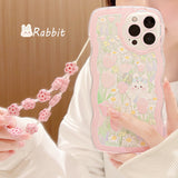 Xpoko Wavy Flower Bunny Phone Case Christmas Thanksgiving gifts