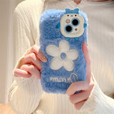 Xpoko Monster Plush Flower Embroidery Phone Case