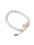 Xpoko National Jade Beads&Flower Handmade Bracelet