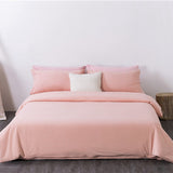 Xpoko  -  New Pink Plaid Quilt Color Woven Washed Cotton Bedding Set of Four Piece Pure Cotton Single Double Single Pillow Case Bedroom