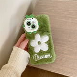 Xpoko Monster Plush Flower Embroidery Phone Case