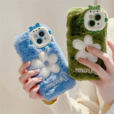 Xpoko Monster Plush Flower Embroidery Phone Case