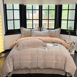 Xpoko Brushed Cotton Chic Floral  Breathable  Duvet Cover Twin Double Queen King 4Pcs 100%Cotton Bedding Set Bed Sheet 2 Pillowcases