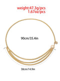 Xpoko Long Tassel Waistbands Hip Jewelry Body Chain Metal Link Waist Chain Belt