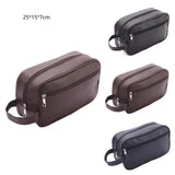 Xpoko back to school Men Waterproof Travel Toiletries Storage Bag PVC Lychee Pattern Cosmetic Bag Portable Makeup Organiser Male Zipper Handbags