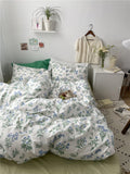 Xpoko  -Korean Style Retro Small Floral Cotton Bedding Set Of Four Pieces