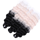 Xpoko Synthetic 24 Inch Anna Hair Loose Deep Wave Braiding Hair Extensions Water Wave Braid Hair Brown Pink Twist Crochet Curly Hair