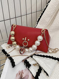 Xpoko Beads Contrast Color Split-Joint Crossbody Handbags