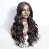 Xpoko Synthetic Lace Front Wig  Brown Wig Long Body Curly Wavy Glueless Wig Lace Wig For Women Lace Front Wig Lace Front Cosplay Wig