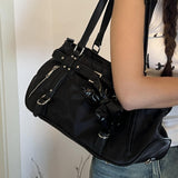Xpoko Women Fashion Handbags Mujer Gothic Black Shoulder Bags Female Satchel Large Capacity Pink Handbag Purse Bag Bolsa Feminina Yk2