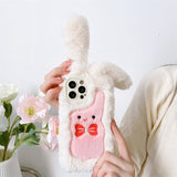 Xpoko Plush Bow Long-Eared Rabbit Phone Case