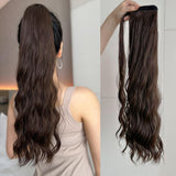 Xpoko Corn Wavy Ponytail Extended Winding Long Curly Wavy Ponytail Extended Synthetic Blonde Ponytail Wig For Female Girl